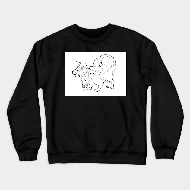 Dogeberus Illustration Crewneck Sweatshirt by Chocoraptor